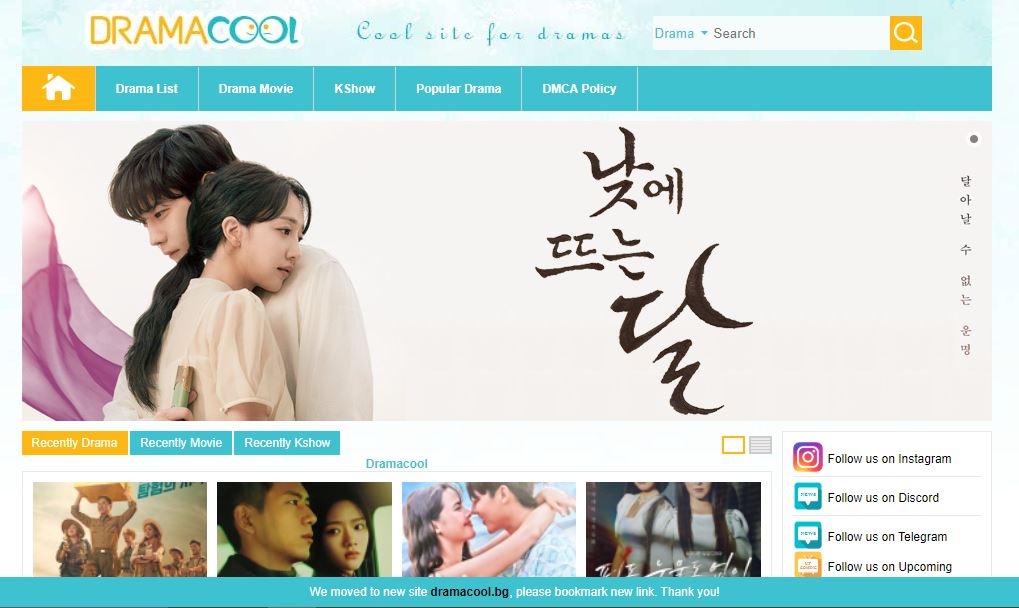 DramaCool Homepage Screenshot